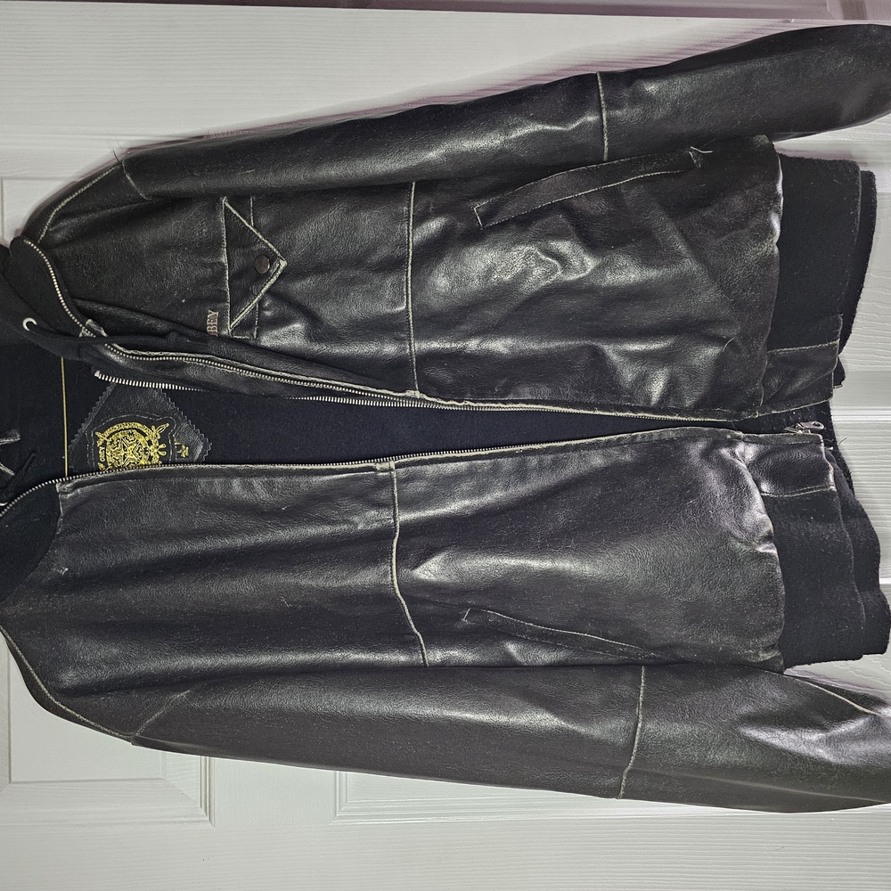 Obey Men's Distressed Biker Jacket / Hoodie